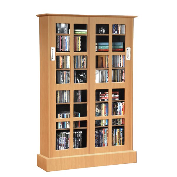 DVD CD Bookcase with Glass Doors 48 High