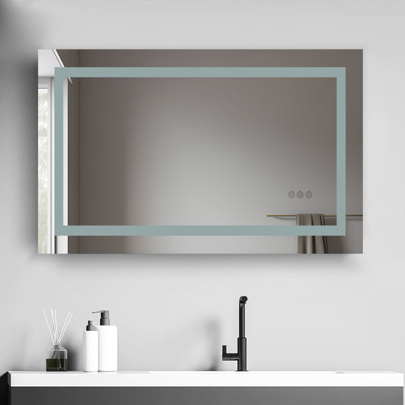 Frameless Led Bathroom Mirror,3 Colors Dimmable,anti-fog,memory Function,wall Mounted Lighted Vanity Mirror, 20" x 32"