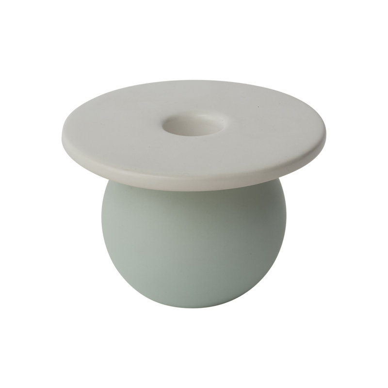 Bougeoir de table 2,5 po en céramique, Gris / blanc