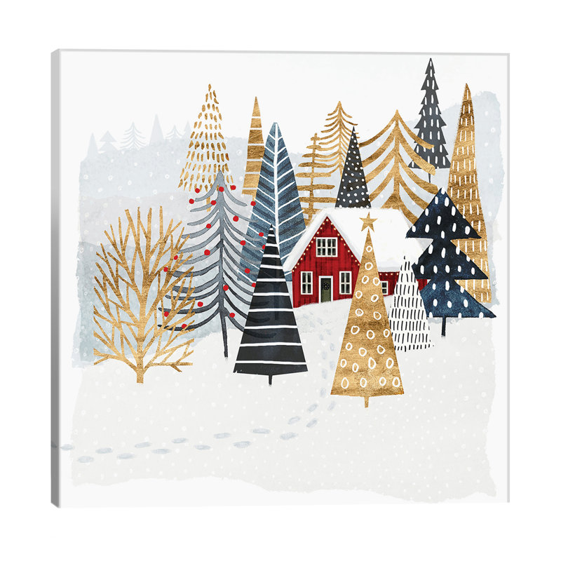 Christmas Chalet I by Victoria Borges - Wrapped Canvas Painting, 93.98 cm H x 93.98 cm W x 1.91 cm D