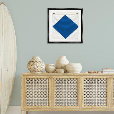 «Blue & White Nautical Flag», art mural encadré par James Wiens