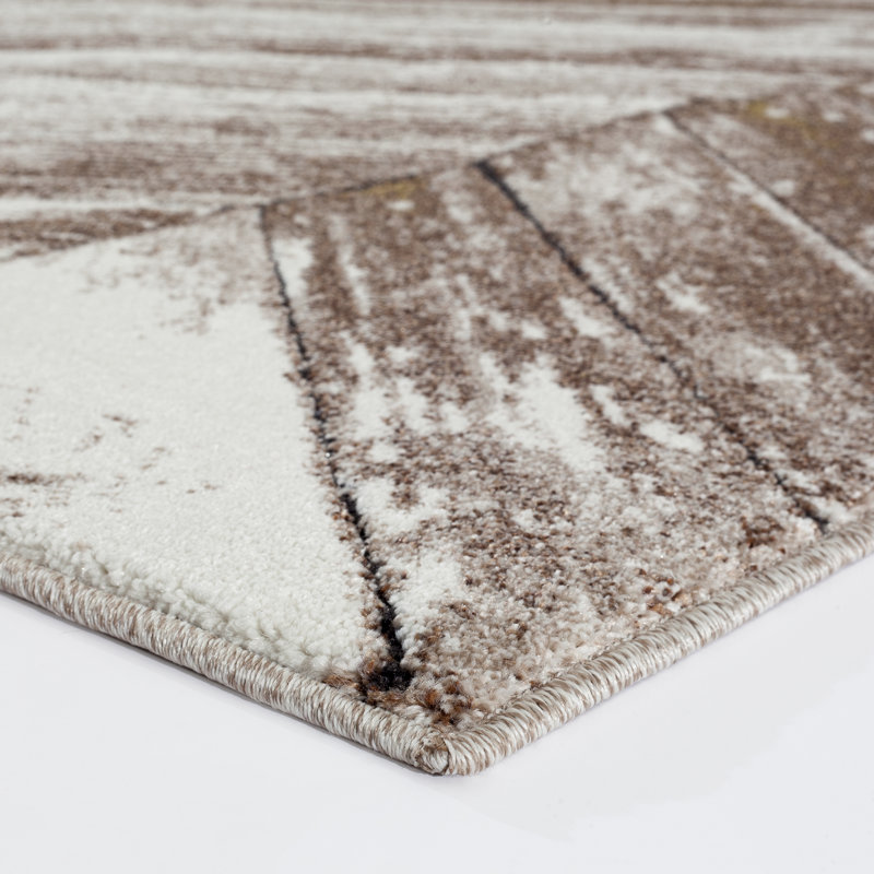 Tapis intérieur / extérieur beige / doré Forkland, 6 pi x 9 pi