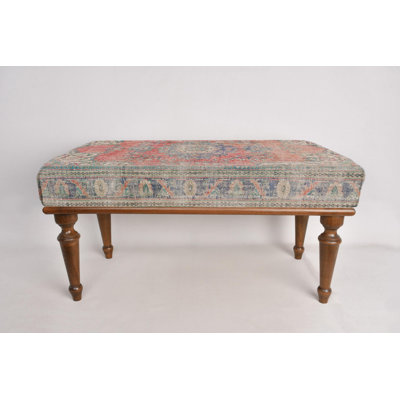 Medallion Bench, Bench For Bedroom, Ottoman Bench, Upholstered Bench, Turkish Rug Bench, Kilim Bench, Home Decor Bench, Handmade Bench by Bungalow Rose