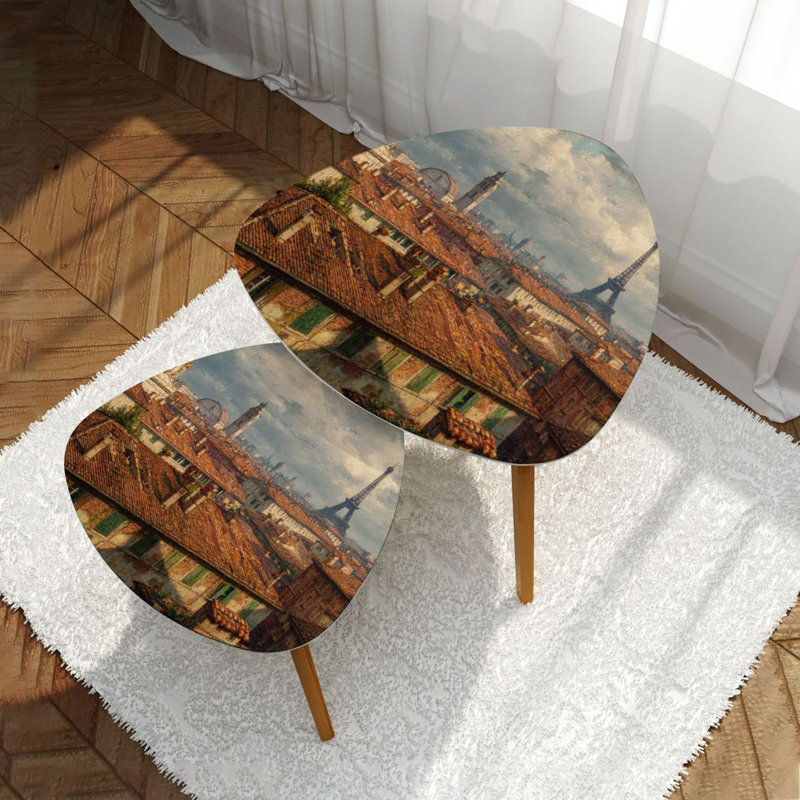 Ensemble de 2 tables basses gigognes Triangle
