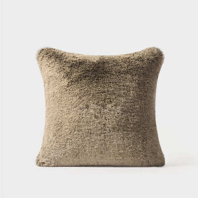Ensemble de 1 housse de coussin de luxe en fausse fourrure de chinchilla de luxe, 20 po x 20 po