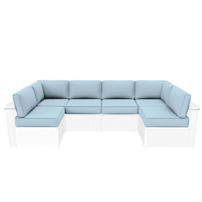 14-Piece Outdoor Replacement Cushion Set Seat/Back Cushion，26'' W X 26'' D，Only Cushions, Green, 26" L x 26" W x 5" H
