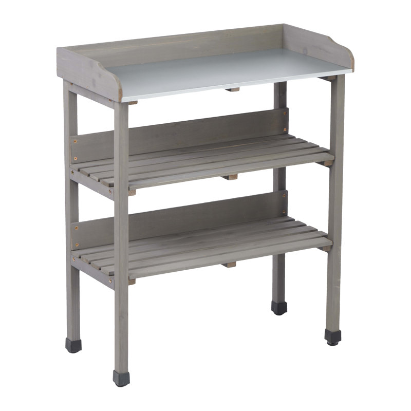 Table de rempotage 30 po x 14,5 po x 35,5 po avec plateau en métal