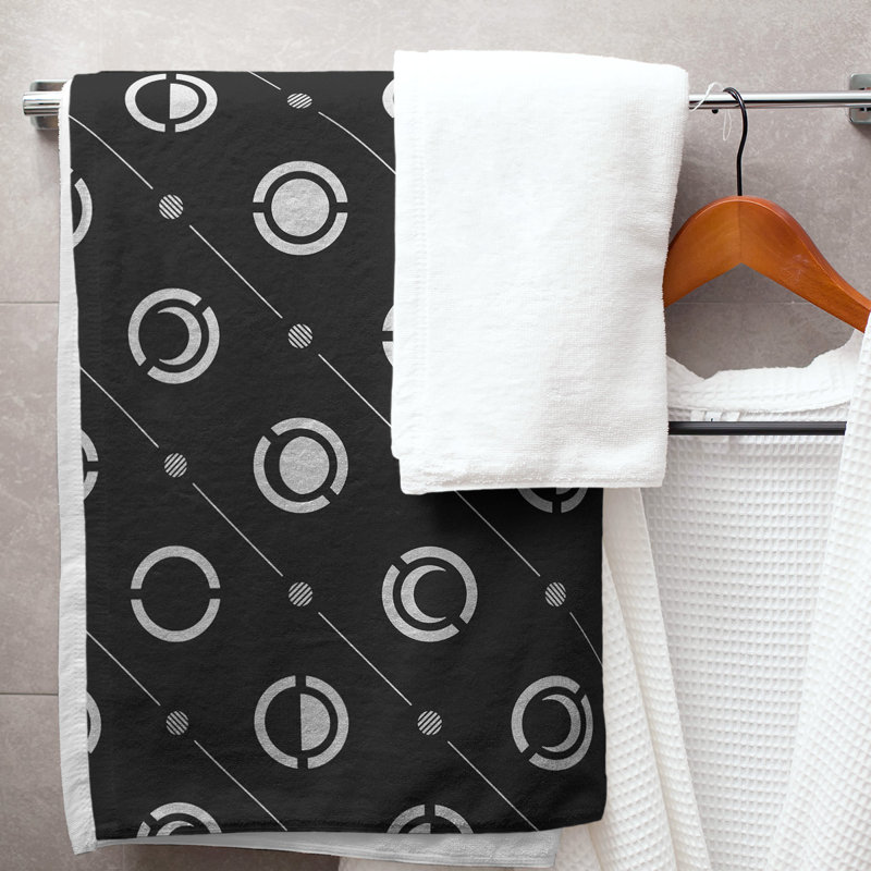 Serviette de bain Classic, Noir / gris foncé