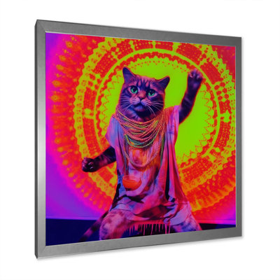 Chat Rave en néon rose - imprimé