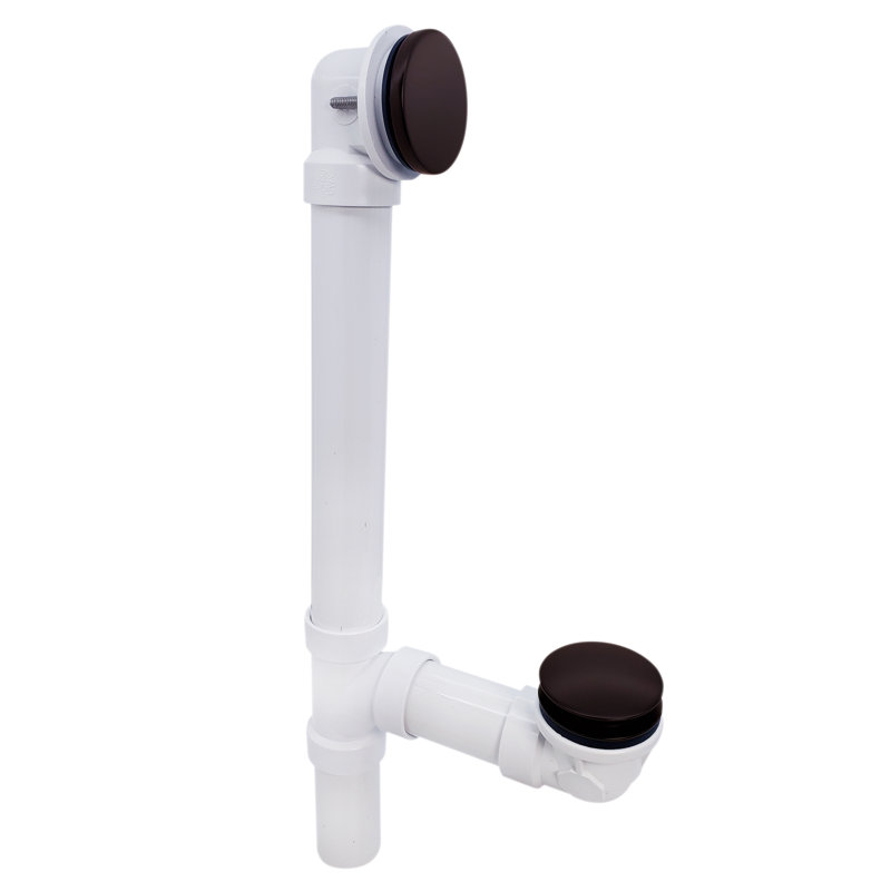 12" & 4" Sch. 40 PVC Tip-Toe Bathtub Leg Drain with No-Hole Overflow, Oil Rubbed Bronze