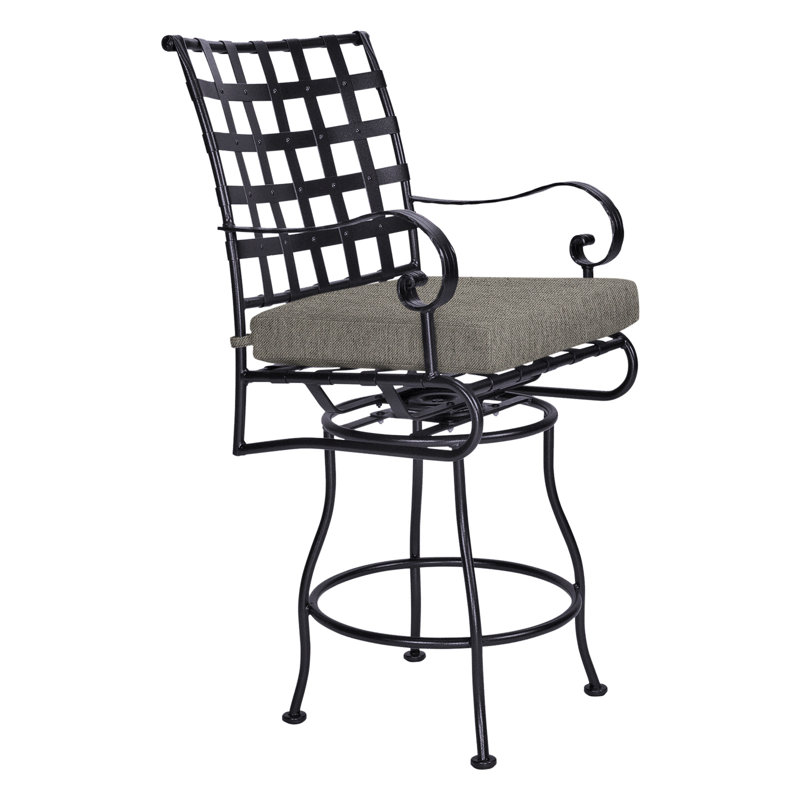Classico-W Outdoor Swivel Bar Stool, Graphite, Harris Stone