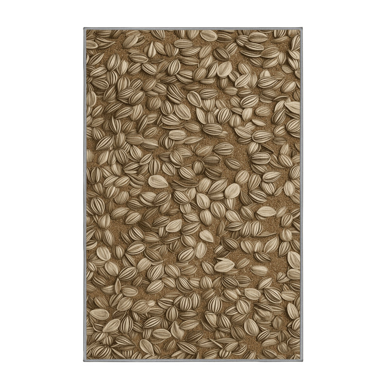 Washable Sunflower seeds Desserts Area Rug, Rectangle 5' x 8'
