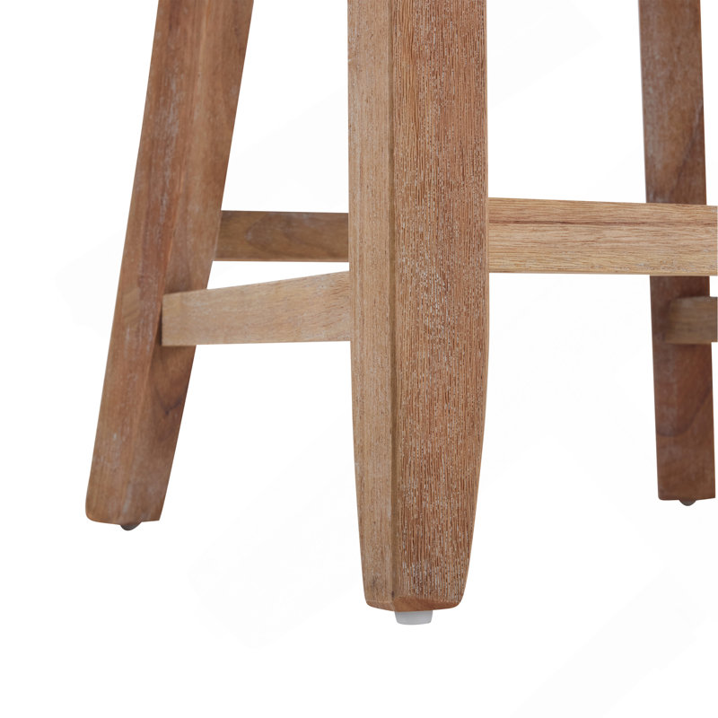 Tabourets de bar avec dossier confort (ensemble de 2), Siège beige / structure brune