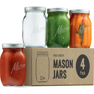 16 oz Wide-Mouth Mason Canning Jars - 5 Pack - (SHIPS IN 1-2 WEEKS