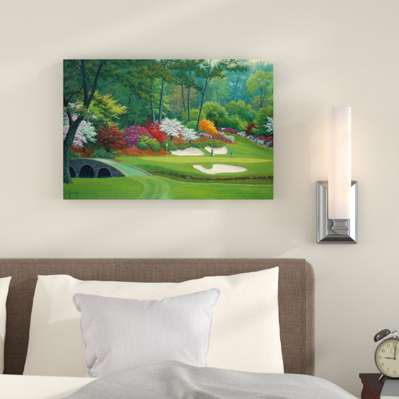 «12th Hole at Augusta National» par Charles White, H 20 po x l 30 po, Toile tendue