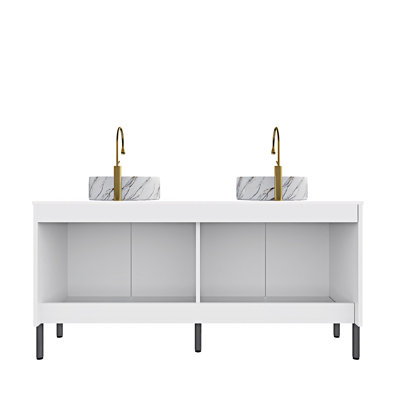 Meuble-lavabo autoportant avec lavabos