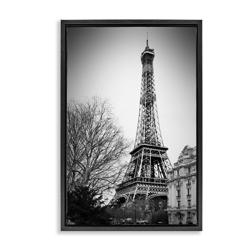 Paysage de la Tour Eiffel imminente, Cadre flottant noir de jais, H 25 po x l 17 po