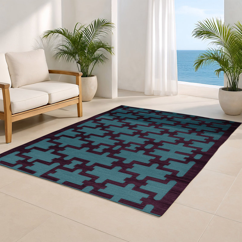 Trellis Brown Indoor and Outdoor Area Rug, Rectangle 2' x 3'