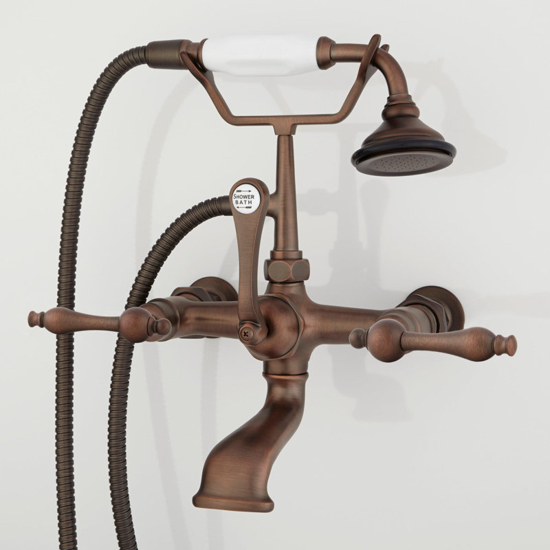 Telephone Style Wall Mounted Tub Faucet with Lever Handles, Oil Rubbed Bronze