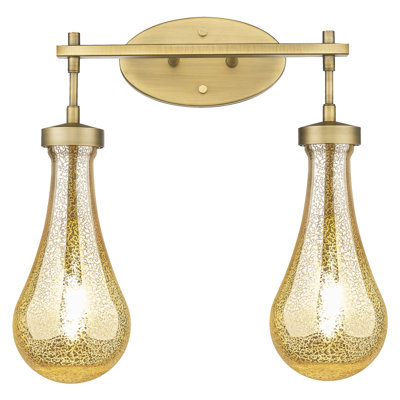 Downtown Urban - Edwa - 2 Light 18" Wall-mounted Bath Vanity Light - Satin Nickel Finish - Glass Shade