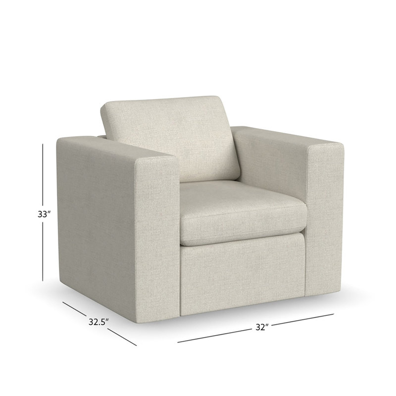 Lockheart 32” Accent Chair Square Arm, Natural 
