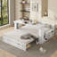 Lit de jour moderne avec bureau amovible, tiroirs de rangement et table d'appoint hydraulique-159372918-159372913
