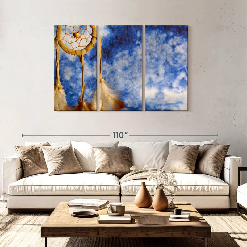 Lelar Yellow Dreamcatcher, 48" H x 74" W