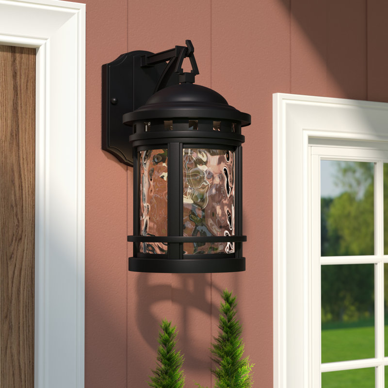 Lanterne murale d'extérieur à 1 ampoule H 12,5 po Krissy, Noir, H 20 po x l 11 po x P 14 po