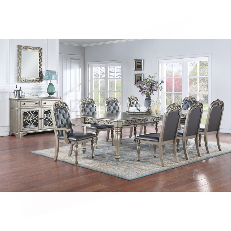 Klenk Dining Table, Silver/Gray