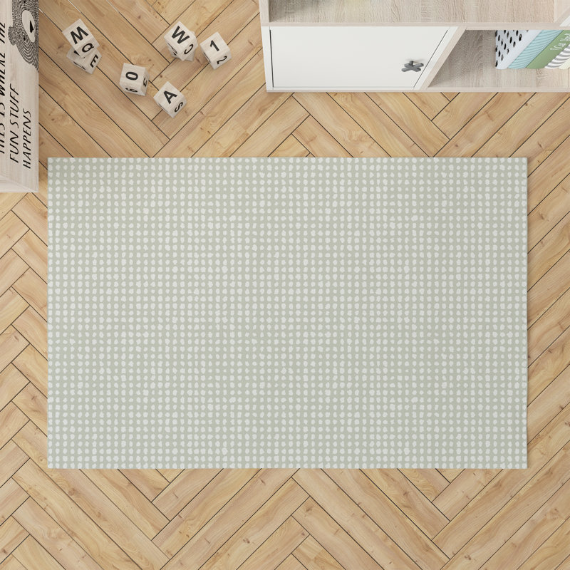 Grunge Row Kids Play Mat, Light Green, Rectangle 2' x 3'