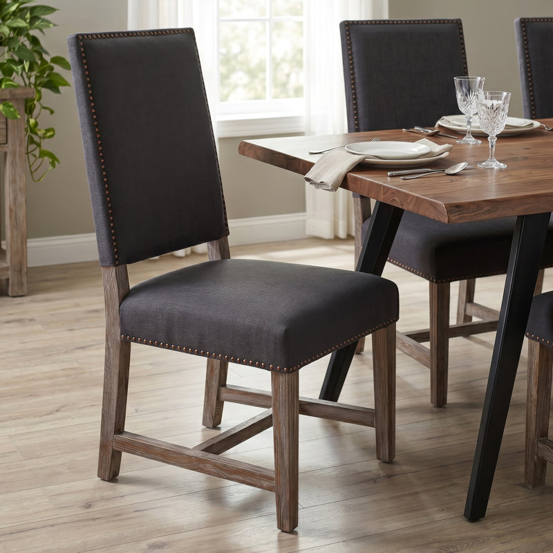 Dani Upholstered Dining Chair, Dark Gray