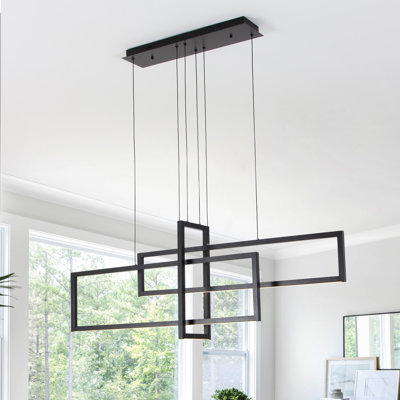 Devontaye 3-Light Square / Rectangle Chandelier Kitchen Island Lighting with Remote Control