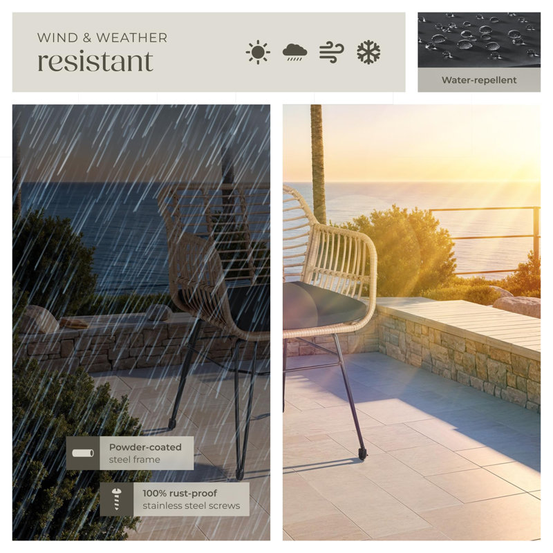 Round 3 - Piece 2 - Person 51Cm L Outdoor Table Set