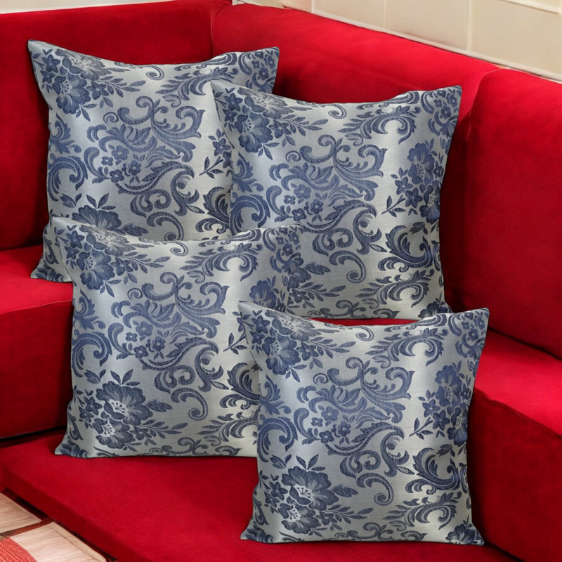 Hollar Indoor / Outdoor Floral Square Throw Cushion Cover Pack of 4
