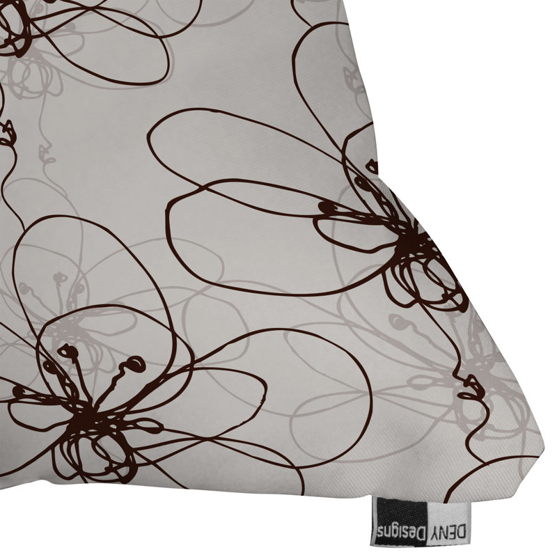 Tonal Floral Throw Pillow, 16" x 16"