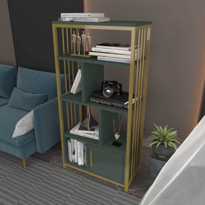 Valero Bookcase, Gold, Green