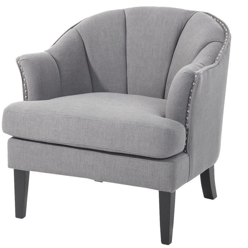 Evelyn Upholstered Armchair, Grey/Brown/Blue