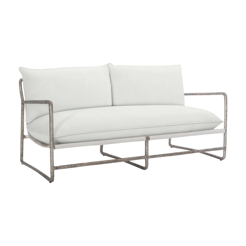 Sorrento Outdoor Metal Loveseat, White Vinyl 6503-000