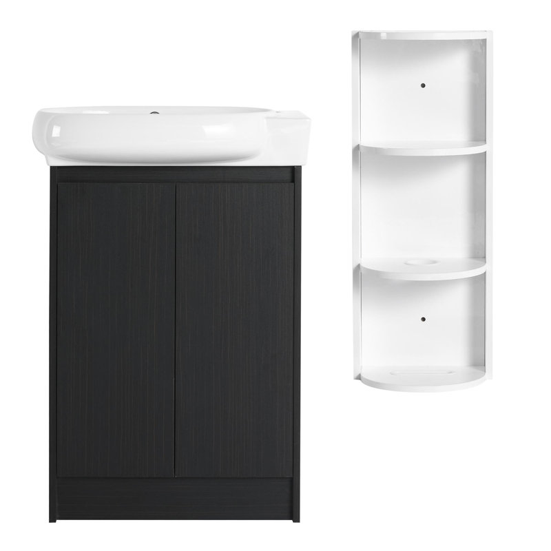 23" Freestanding Bathroom Vanity, Black Chestnut