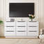 Commode à tiroirs pour chambre à coucher avec tiroirs profonds, commodes en bois à grand plancher et commode, commode longue blanche moderne et commode pour le salon