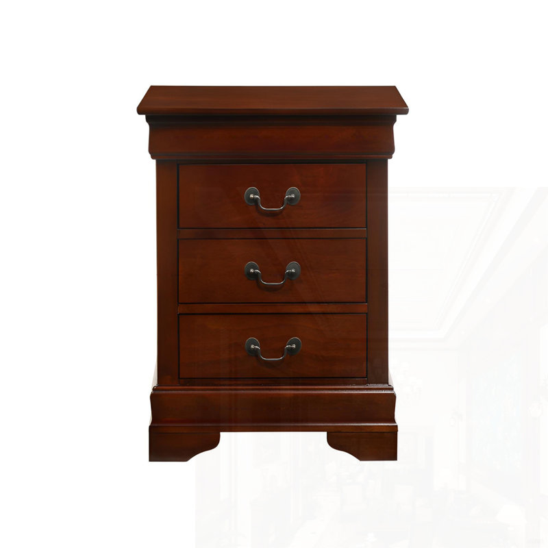 Table de chevet élégante, Cerise / argenté