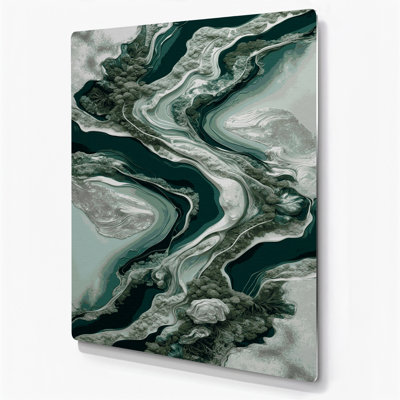 Abstract Landscape 59 Green Metal Wall Art