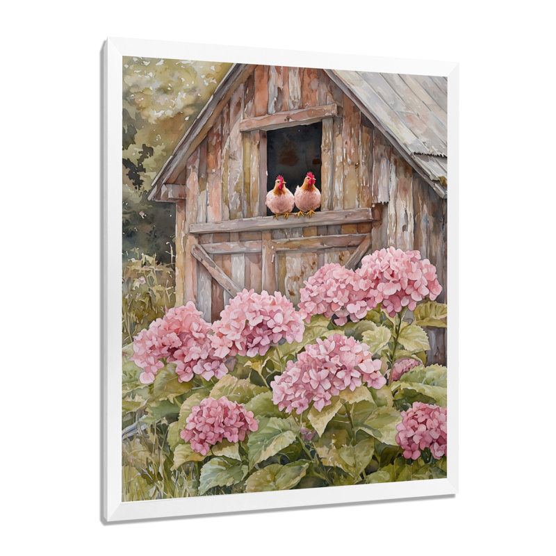 Drayvon - Floral Canvas Wall Art, H 32 po x l 16 po, Reproduction encadrée d'une seule photo, Blanc
