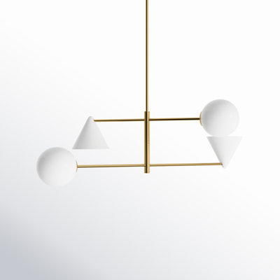 4 - Light Metal Dimmable Chandelier