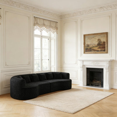 Canapé modulaire incurvé surdimensionné de 106,3 pouces, sans nuage, sans os, avec 6 coussins et siège profond, idéal pour le confort luxueux et la vie moderne.