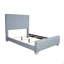 Grand lit tapissier en chenille bleu sarcelle clair