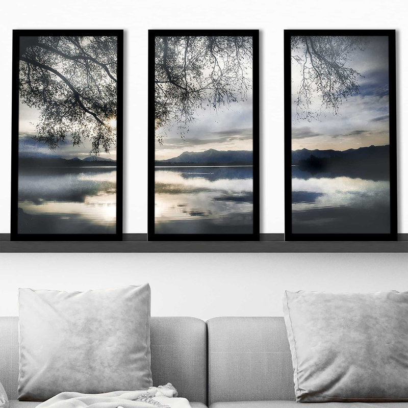 " Staffelsee Lake " 3 - Pieces, 33.5" H x 52.5" W x 1" D