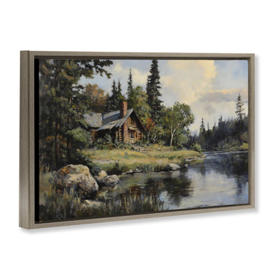 Creek Cabin Woodland View Floating Frame, design by Franklyn Gregory