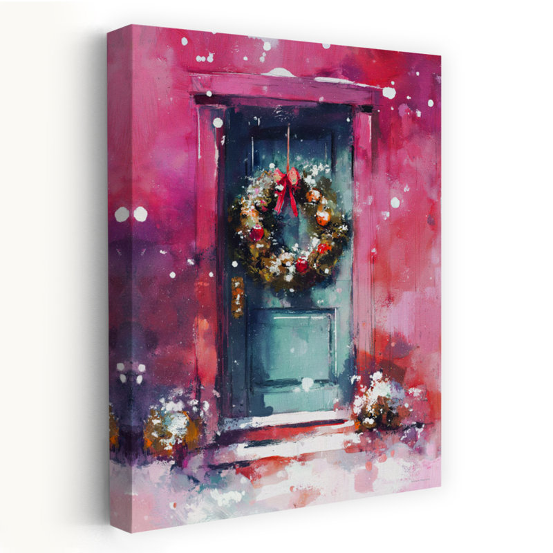 «Christmas Greetings Abstract Contemporary Winter», art mural, H 18 po x l 12 po