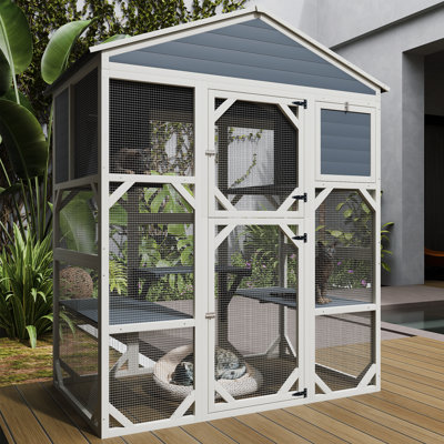 Très grand enclos extérieur pour chat, cage de jeu extérieure pour chat, grand parc extérieur imperméable pour chat